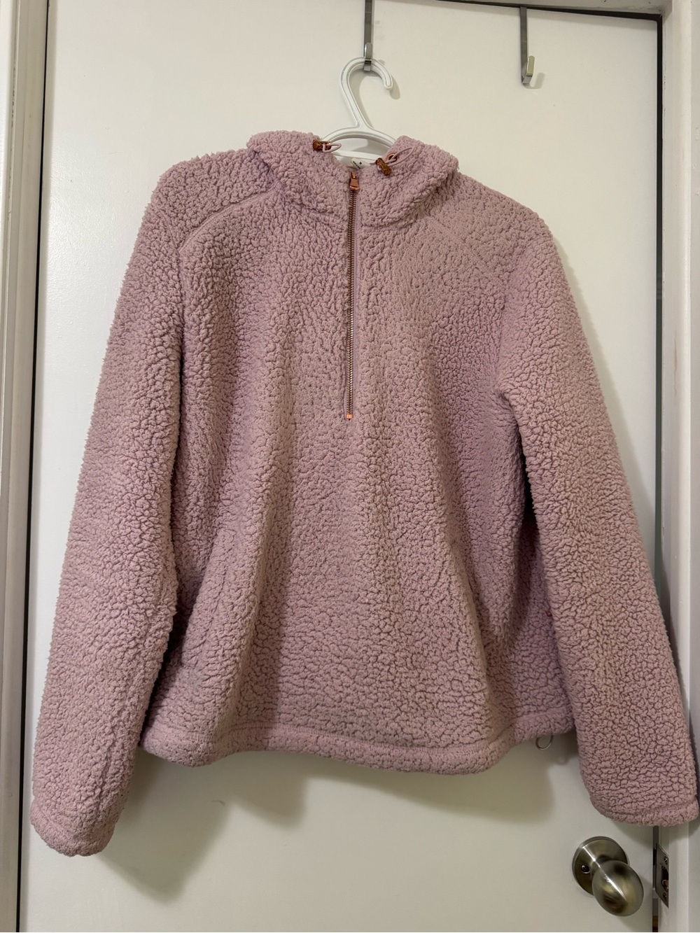 Old Navy Plush Sherpa Quarter-Zip Pullover - Mauve Pink